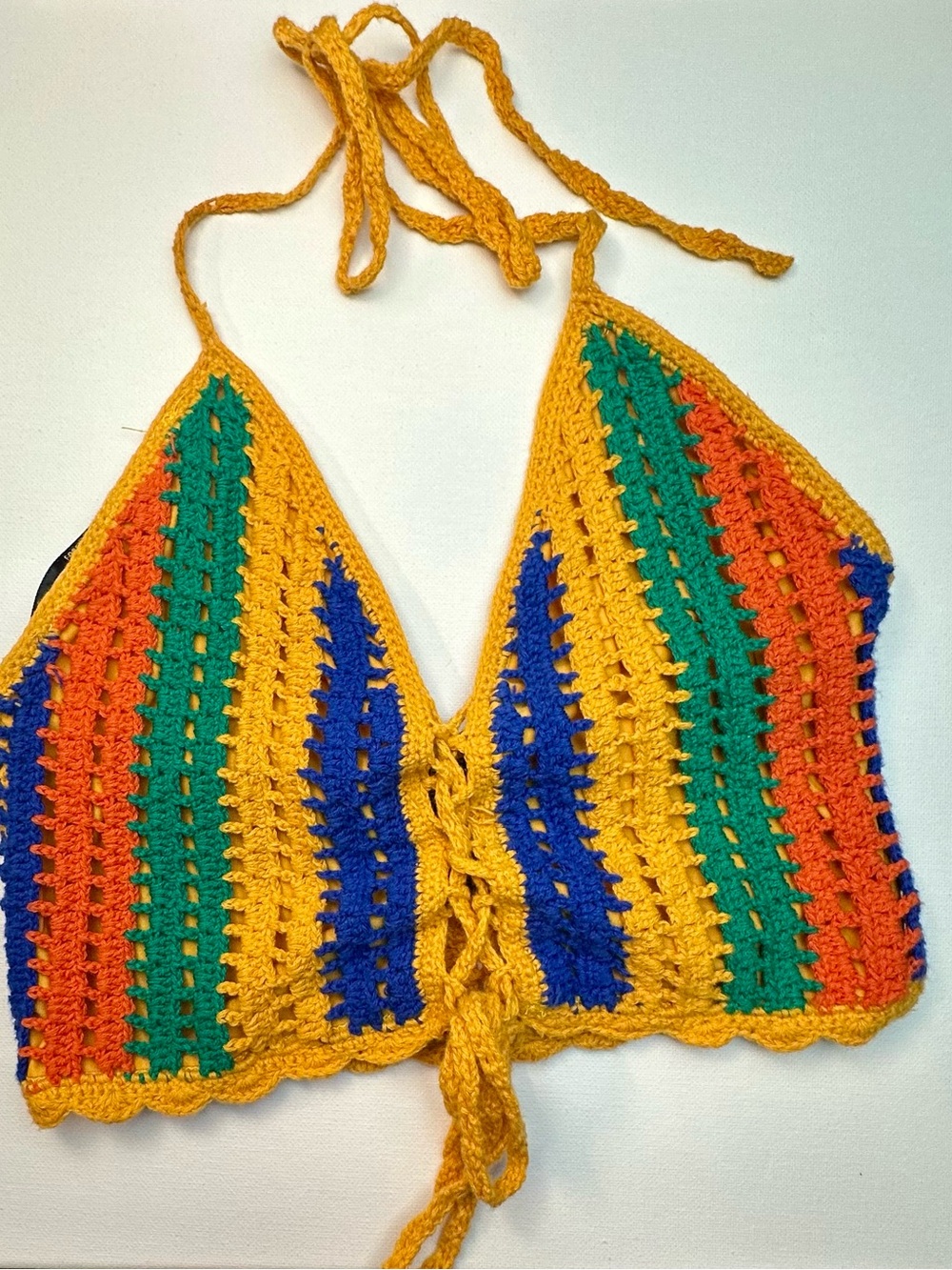 Forever 21 Crochet Halter Tank Top in Yellow, Blue, Green, Orange